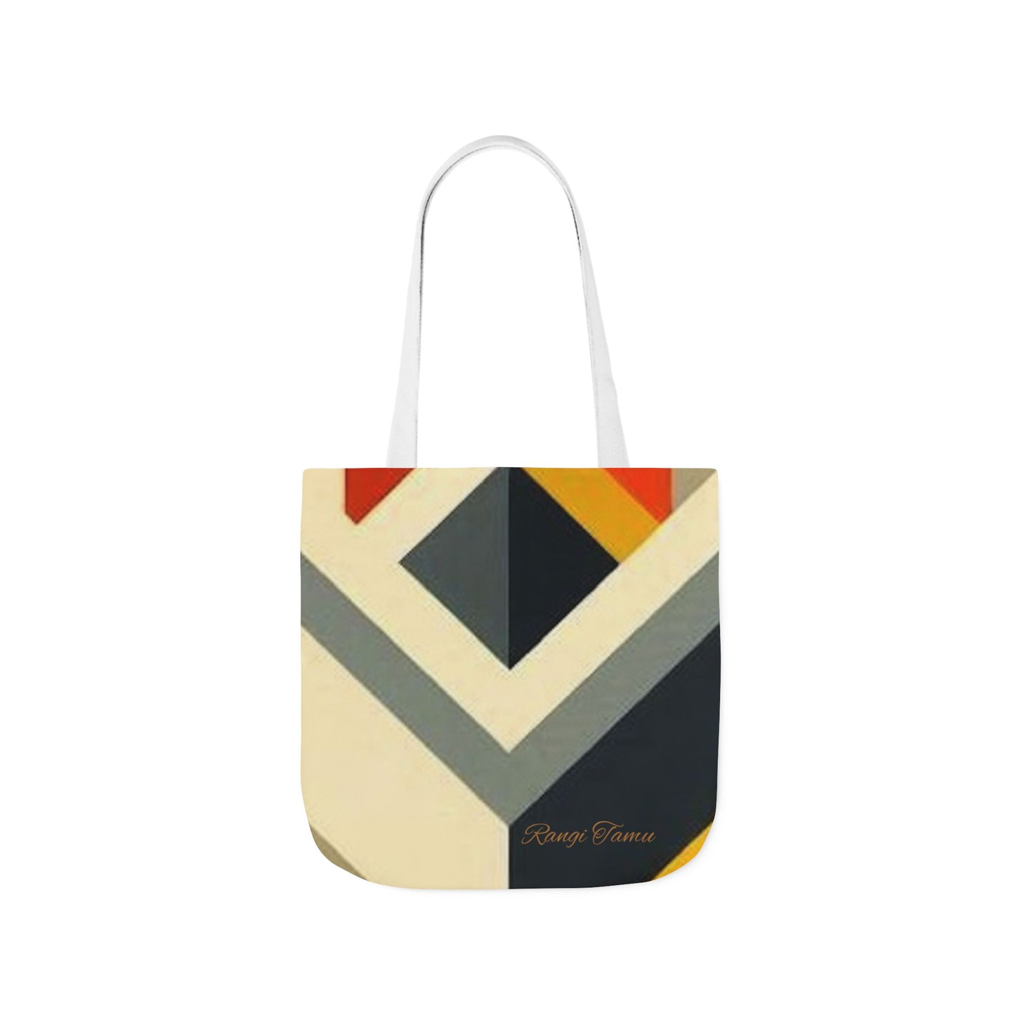 Canvas geometric tote bag