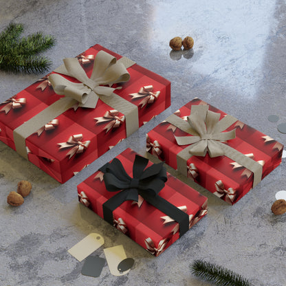 Red wrapping paper roll