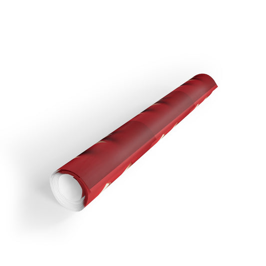 Red wrapping paper roll