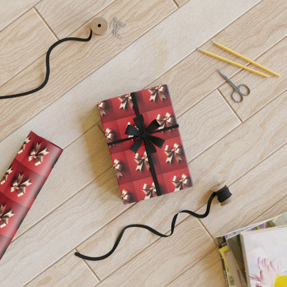 Red wrapping paper roll