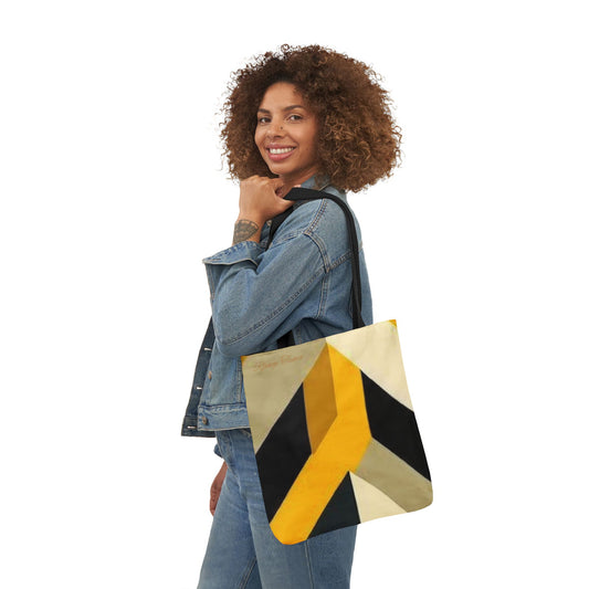 Canvas geometric tote bag